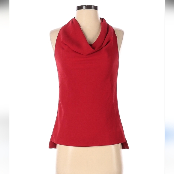 Ted Baker Scarlet Red Sleeveless Cowl Neck Blouse Size U.S 2 / Ted (0) NWT - Picture 1 of 6